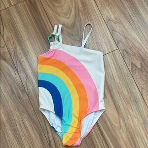 Old Navy Kids One-Shoulder Rainbow Swimsuit